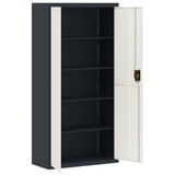 File Cabinet Anthracite and White 90x40x180 cm Steel - Top-Down View