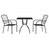 3 Piece Garden Dining Set Anthracite Steel - Side View