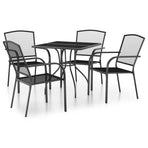 5 Piece Garden Dining Set Anthracite Steel