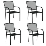 5 Piece Garden Dining Set Anthracite Steel - Top-Down View