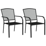 3 Piece Garden Dining Set Anthracite Steel - Top-Down View