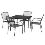5 Piece Garden Dining Set Anthracite Steel - Side View