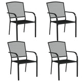 5 Piece Garden Dining Set Anthracite Steel - Top-Down View