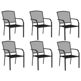 7 Piece Garden Dining Set Anthracite Steel - Top-Down View