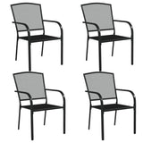 5 Piece Garden Dining Set Anthracite Steel - Top-Down View