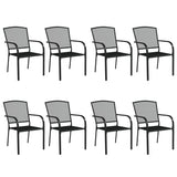 9 Piece Garden Dining Set Anthracite Steel - Top-Down View