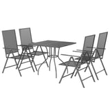 5 Piece Garden Dining Set Anthracite Steel - Side View
