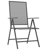 5 Piece Garden Dining Set Anthracite Steel - 45-Degree Angle