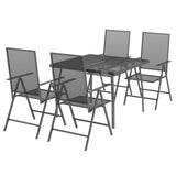 5 Piece Garden Dining Set Anthracite Steel - Side View