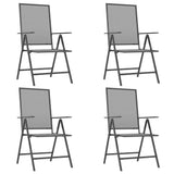 5 Piece Garden Dining Set Anthracite Steel - Top-Down View