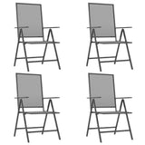 5 Piece Garden Dining Set Anthracite Steel - Top-Down View