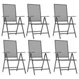 7 Piece Garden Dining Set Anthracite Steel - Top-Down View