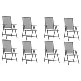 9 Piece Garden Dining Set Anthracite Steel - Top-Down View