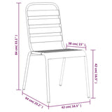 3 Piece Garden Dining Set Anthracite Steel - Extra Image