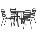 5 Piece Garden Dining Set Anthracite Steel - Side View