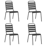 5 Piece Garden Dining Set Anthracite Steel - Top-Down View