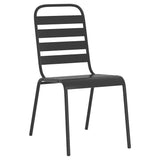 5 Piece Garden Dining Set Anthracite Steel - 45-Degree Angle