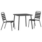 3 Piece Garden Dining Set Anthracite Steel