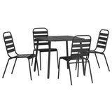 5 Piece Garden Dining Set Anthracite Steel - Side View