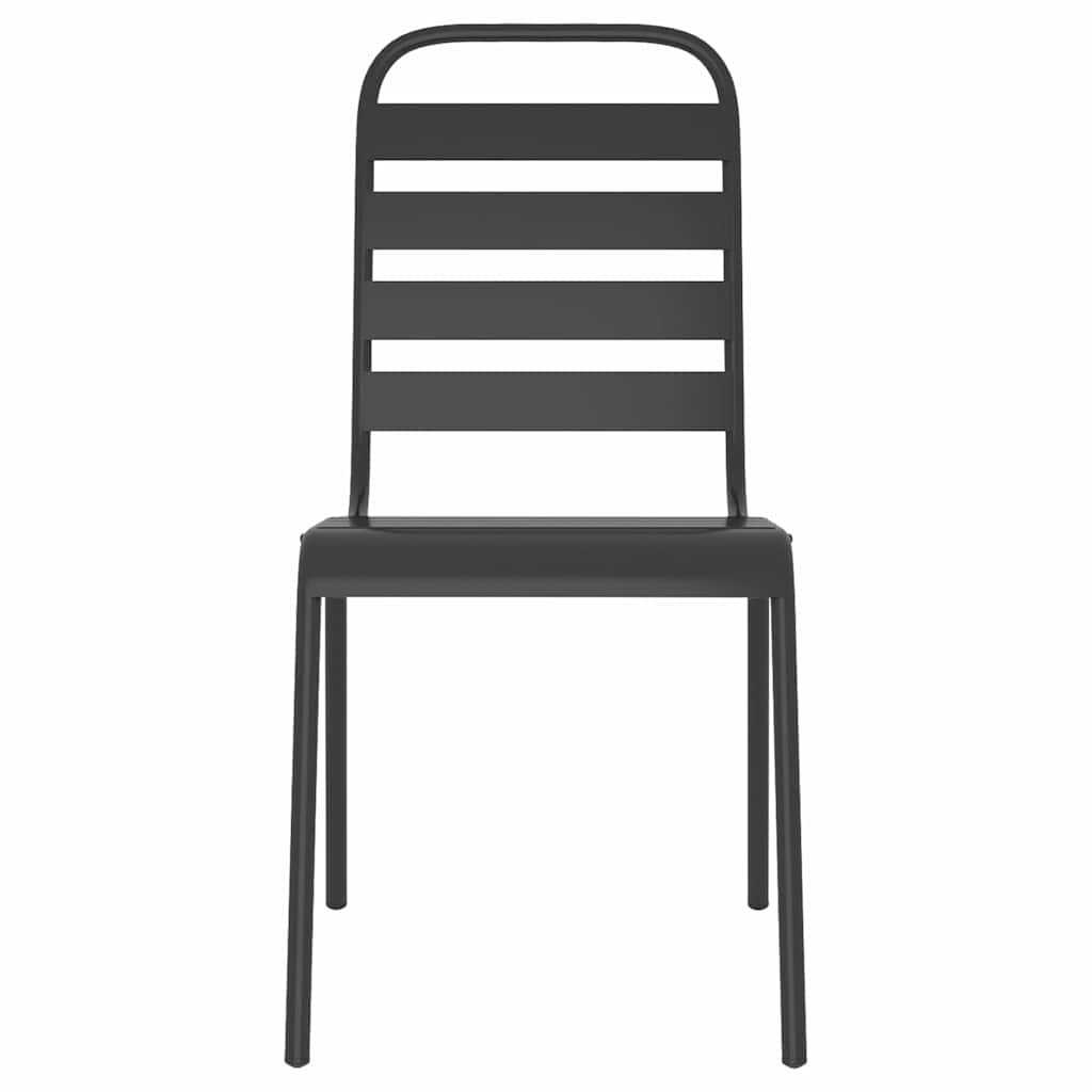 5 Piece Garden Dining Set Anthracite Steel