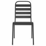 5 Piece Garden Dining Set Anthracite Steel - Rear View