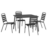 5 Piece Garden Dining Set Anthracite Steel - Side View