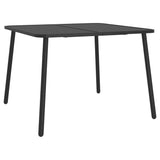 7 Piece Garden Dining Set Anthracite Steel - Close-Up Angle