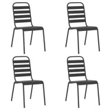 5 Piece Garden Dining Set Anthracite Steel - Top-Down View