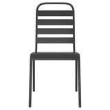 5 Piece Garden Dining Set Anthracite Steel - Rear View