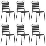 7 Piece Garden Dining Set Anthracite Steel