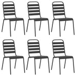 7 Piece Garden Dining Set Anthracite Steel