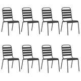 9 Piece Garden Dining Set Anthracite Steel - Top-Down View