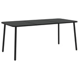 9 Piece Garden Dining Set Anthracite Steel - Close-Up Angle