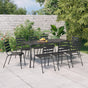 9 Piece Garden Dining Set Anthracite Steel