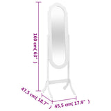 Free Standing Mirror White 45.5x47.5x160 cm Engineered Wood - Close-Up Angle