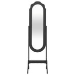 Free Standing Mirror Black 45.5x47.5x160 cm Engineered Wood