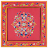 Coffee Table Pink Hand Painted Solid Wood Mango - Side View