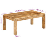 Coffee Table 100x55x40 cm Solid Wood Mango - Low Angle