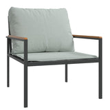 4 Piece Garden Lounge Set with Cushions Anthracite Steel - Top-Down View