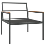 4 Piece Garden Lounge Set with Cushions Anthracite Steel - 45-Degree Angle