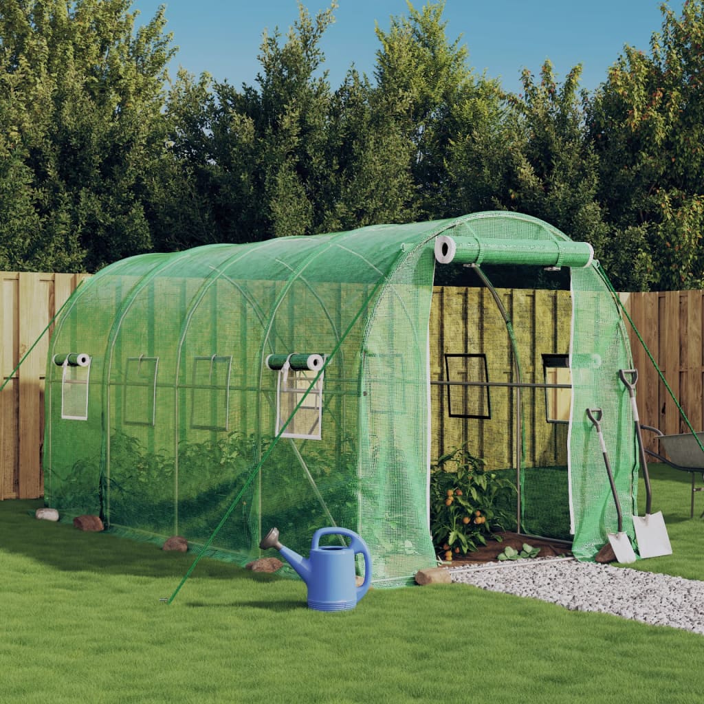 Greenhouse with Steel Frame Green 8 m? 4x2x2 m