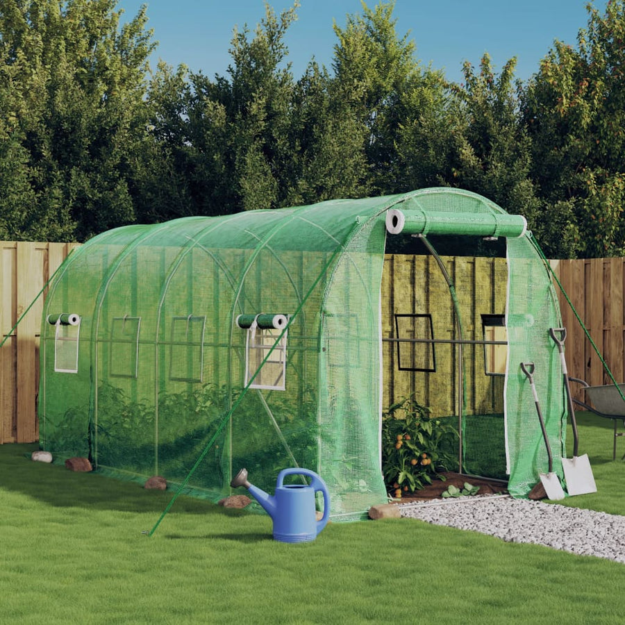 Greenhouse with Steel Frame Green 8 m? 4x2x2 m