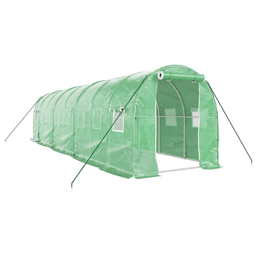 Greenhouse with Steel Frame Green 16 m? 8x2x2 m
