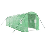 Greenhouse with Steel Frame Green 16 m² 8x2x2 m - Front View