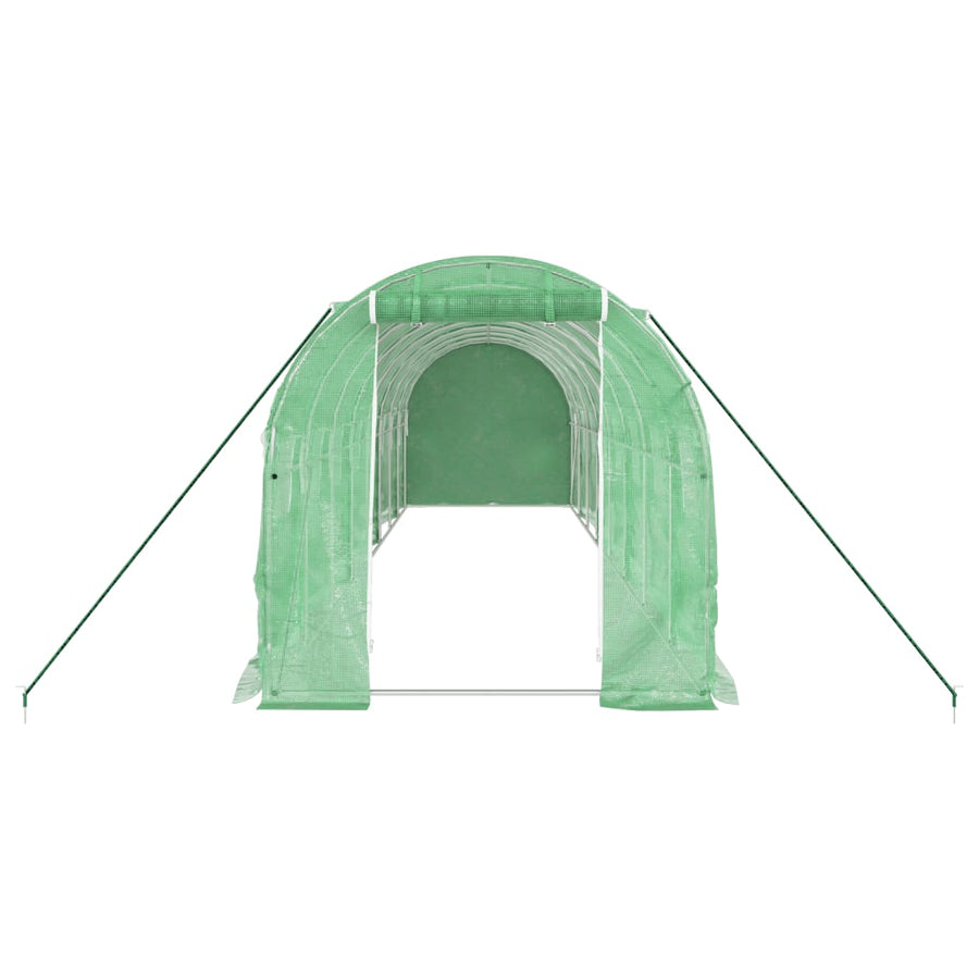 Greenhouse with Steel Frame Green 16 m? 8x2x2 m