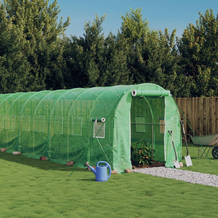 Greenhouse with Steel Frame Green 16 m? 8x2x2 m