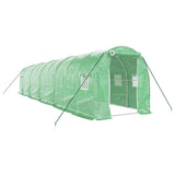 Greenhouse with Steel Frame Green 20 m² 10x2x2 m - Front View
