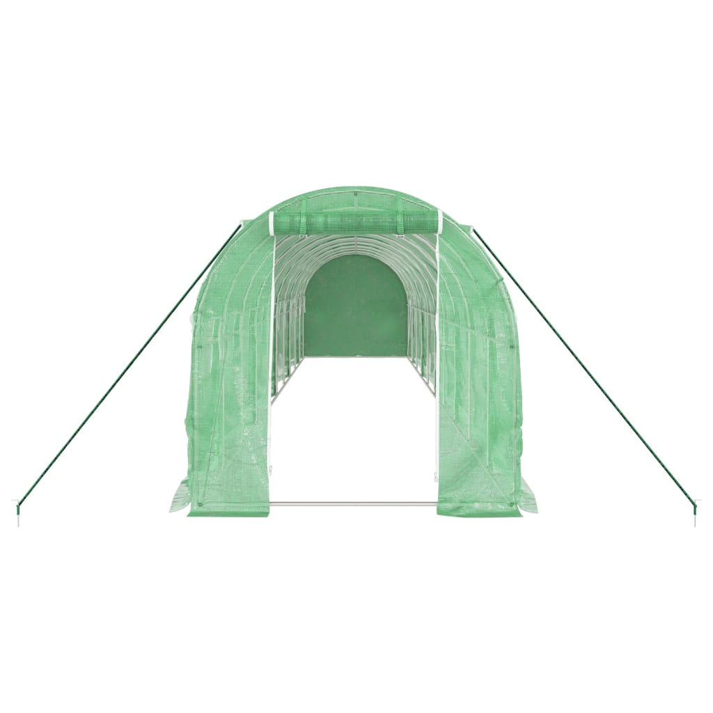 Greenhouse with Steel Frame Green 20 m? 10x2x2 m