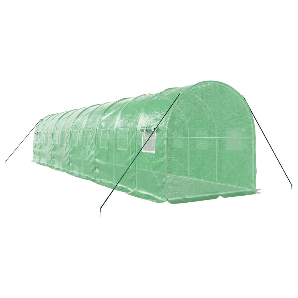 Greenhouse with Steel Frame Green 20 m? 10x2x2 m