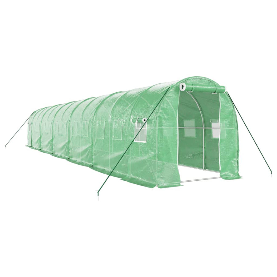 Greenhouse with Steel Frame Green 24 m? 12x2x2 m